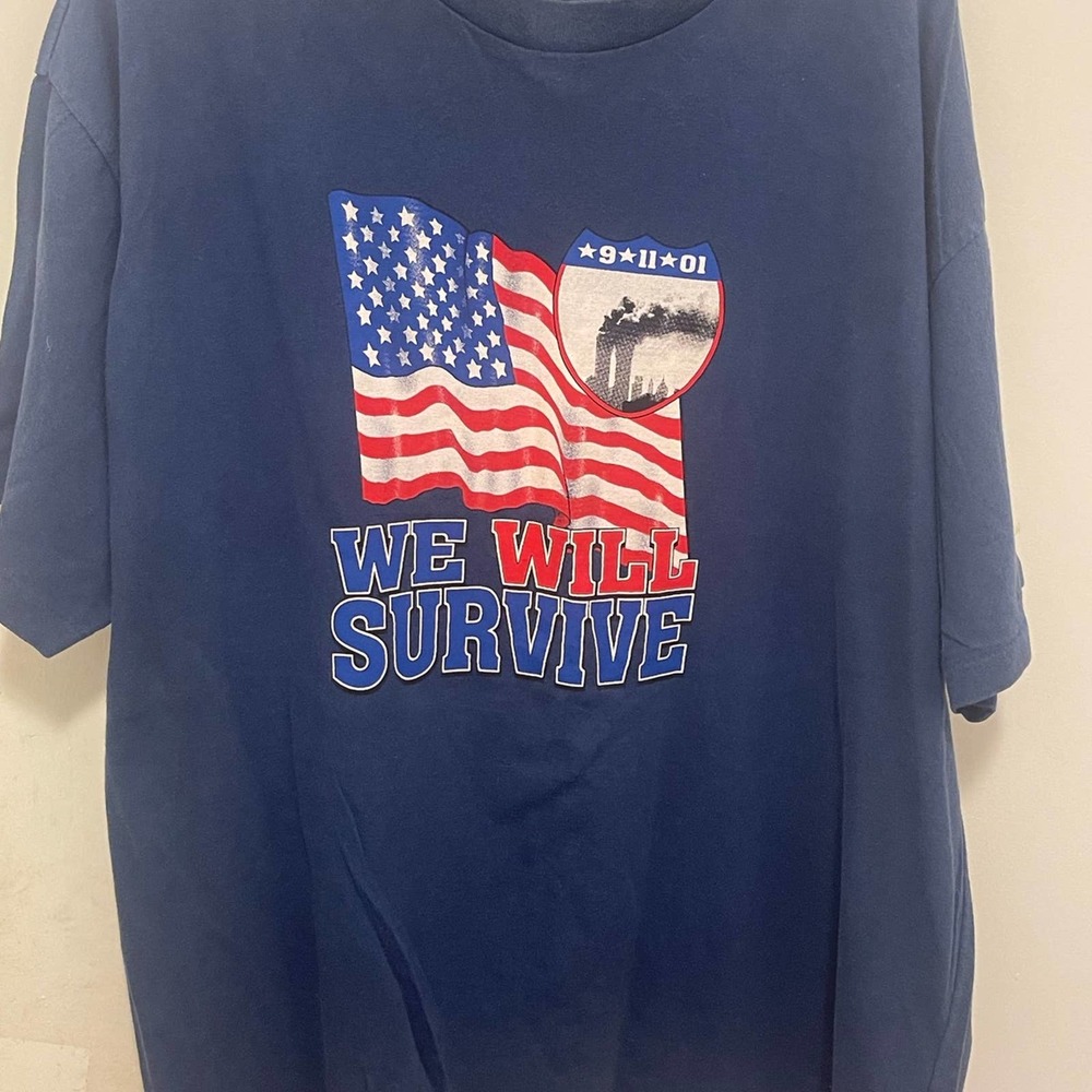 Vintage We Will Survive 9/11 New York City USA America‎ Shirt 2001 L Large